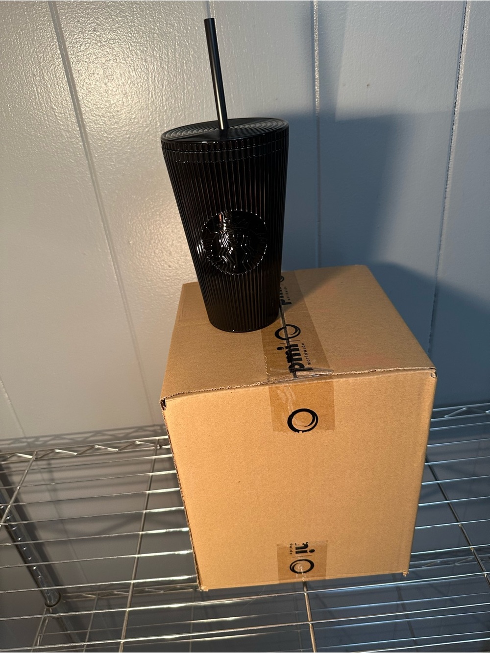 Set of four Starbucks Black Ribbed Travel Tumbler with Matching Lid nwt